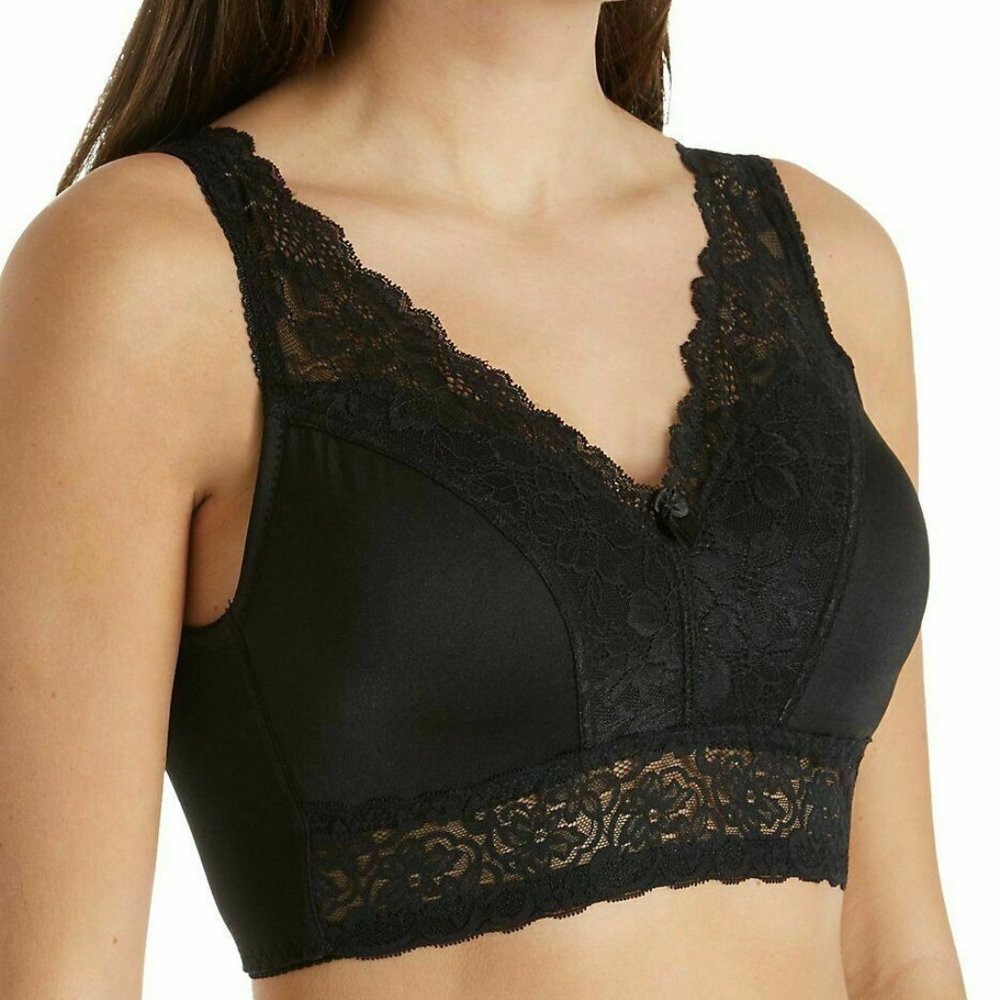 XL Rhonda Shear Pin Up Lace Women's Bra Black